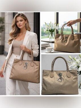 Christian Dior Vintage Trotter Romantique Satchel Bag Monogram Beige Tan